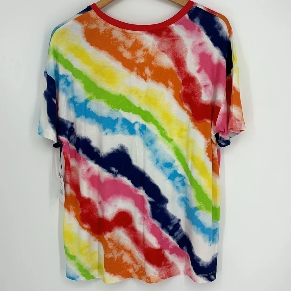 Justice x Airheads Rainbow Glitter Tie-Dye Short Sleeve Tee Girls Size XL NWT!